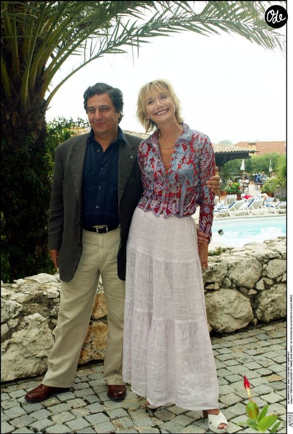 Christian Clavier et Marie-Anne Chazel lors du Festival de la Fiction à Saint-Tropez, France, 21 septembre 2002. Crédit Martinez Christian / Bestimage