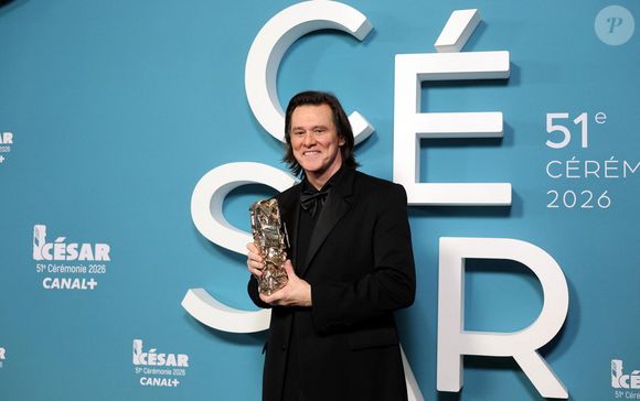 Jim Carrey (César d'Honneur pour l'ensemble de sa carrière) - Press room de la 51ème cérémonie des César, à l'Olympia. Paris, le 26 février 2026.
© Dominique Jacovides/Bestimage