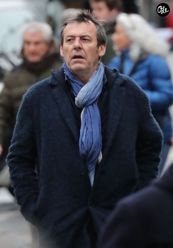 Jean-Luc Reichmann à l' Arrivées aux obsèques de Michou en l'église Saint-Jean de Montmartre à Paris. Le 31 janvier 2020