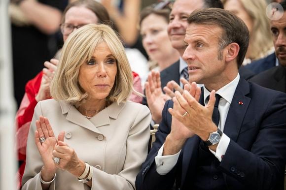 Emmanuel Macron, président de la République Française, et la Première dame Brigitte Macron, visitent le British Museum à Londres, lors de leur voyage officiel au Royaume Uni (8 - 10 juillet 2025), le 9 juillet 2025. 
© Eliot Blondet / Pool / Bestimage
