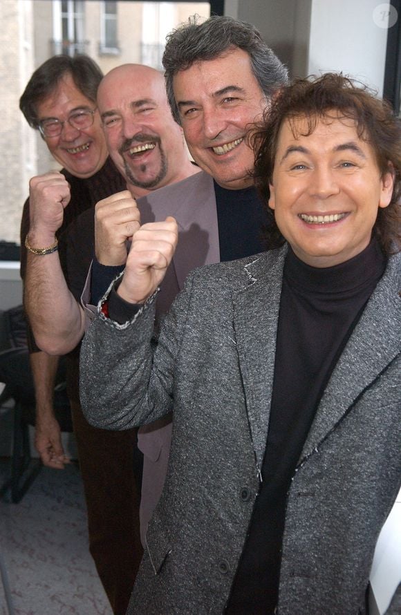 Bernard Minet, Framboisier, Eric et René, membres du groupe français 'Les Muscles', posent à Paris, le 25 janvier 2007. Photo by Jules Motte/ABACAPRESS.COM