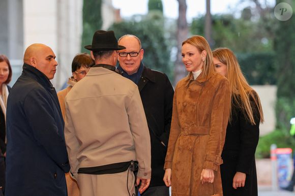 Le prince Albert II de Monaco, La princesse Charlène de Monaco, La princesse Stéphanie de Monaco, Camille Gottlieb lors du spectacle Monaco sous les Etoiles, sous le chapiteau de Fontvieille à Monaco, le 22 décembre 2025. 
© Claudia Albuquerque / Bestimage