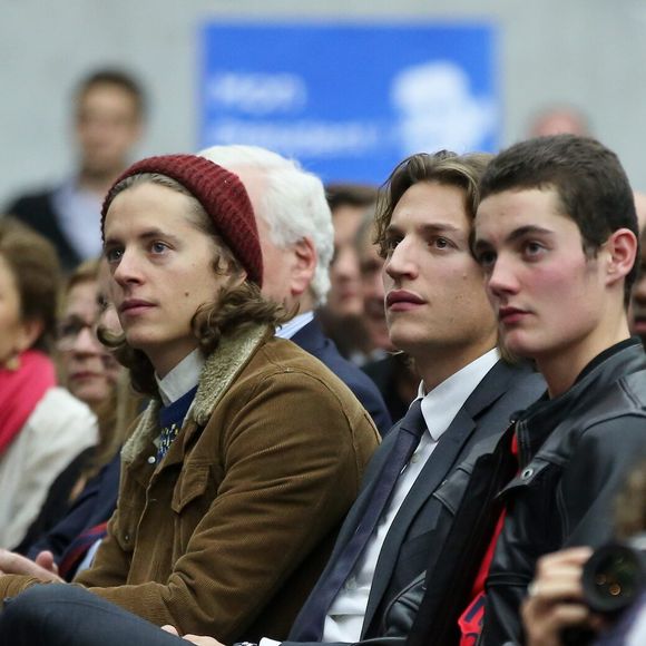 Pierre, Jean et Louis Sarkozy - People au meeting de Nicolas Sarkozy à Boulogne-Billancourt le 25 novembre 2014. DOMINIQUE JACOVIDES / BESTIMAGE