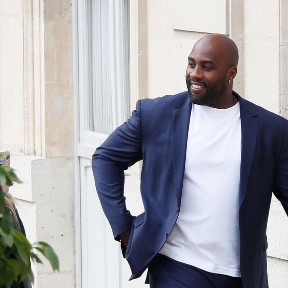 Teddy Riner - Réception de l'équipe du Paris Saint-Germain (PSG) à l'occasion de leur titre de vainqueur de la Ligue des Champions 2024-2025 au palais de l'Elysée à Paris, France, le 01 juin 2025. © Christophe Clovis / Bestimage