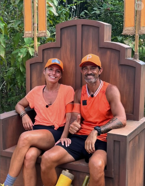 Jean-Pascal Lacoste et Delphine Tellier lors du tournage des "Apprentis aventuriers" - photo Instagram du 26 mars 2025