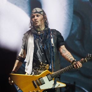 Johnny Depp - Concert du groupe Hollywood Vampires à l'Adidas Arena à Paris le 26 août 2026. © Jasmine Aissaoui / Bestimage