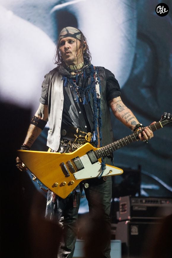 Johnny Depp - Concert du groupe Hollywood Vampires à l'Adidas Arena à Paris le 26 août 2026. © Jasmine Aissaoui / Bestimage