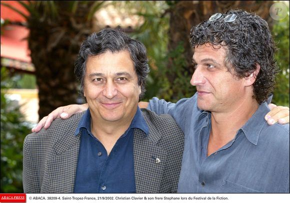Christian Clavier et son frère Stéphane, lors du Festival de la Fiction à Saint-Tropez, le 21 septembre 2002. © Giry Daniel/ABACA