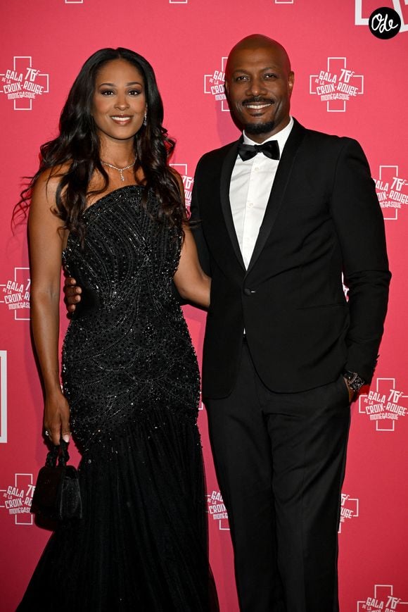 Harry Roselmack et sa compagne Jennifer Galap - 76ème Bal de la Croix Rouge dans la salle des Etoiles à Monaco le 12 juillet 2025. © Bruno Bebert/Bestimage