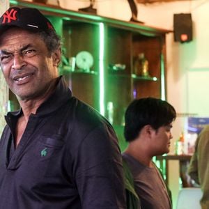 L'ancien sportif de tennis, Yannick Noah dans son village Noah, à Yaoundé, Cameroun, le 25 juillet 2022. © Stéphane Lemouton/Bestimage