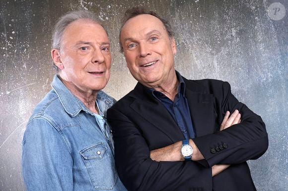 Portrait de Herbert Leonard et Julien Lepers lors de l'enregistrement de l'émission "Chez Jordan de Luxe" , diffusée sur C8.
Paris, le 8 octobre 2024

© Cédric Perrin / Bestimage