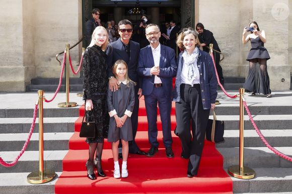 Exclusif - Omar Harfouch, sa femme Yulia Lobova et leur fille Gustavia et Robert Ménard et sa femme Emmanuelle - Concerto pour la paix de Omar Harfouch au théâtre de Béziers le 8 mai 2025 © Jack Tribeca / Bestimage