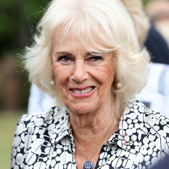 La reine Camilla a visité le Haras national de Newmarket, dans le Suffolk, le mardi 22 juillet 2025.Photo par Chris Radburn/PA Wire/ABACAPRESS.COM