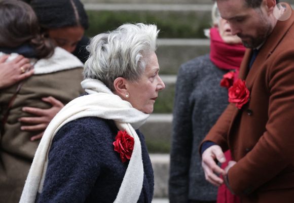 Françoise Laborde lors de la cérémonie des obsèques de Catherine Laborde à l'église Saint-Roch à Paris, France, le 6 février 2025. L'emblématique présentatrice météo de TF1 est décédée le 28 janvier 2025 à l'âge de 73 ans, des suites d'une démence à corps de Lewy, une maladie neurodégénérative dont Catherine Laborde souffrait depuis 2014. Photo by Nasser Berzane/ABACAPRESS.COM