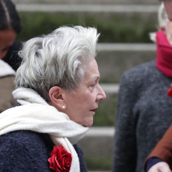 Françoise Laborde lors de la cérémonie des obsèques de Catherine Laborde à l'église Saint-Roch à Paris, France, le 6 février 2025. L'emblématique présentatrice météo de TF1 est décédée le 28 janvier 2025 à l'âge de 73 ans, des suites d'une démence à corps de Lewy, une maladie neurodégénérative dont Catherine Laborde souffrait depuis 2014. Photo by Nasser Berzane/ABACAPRESS.COM