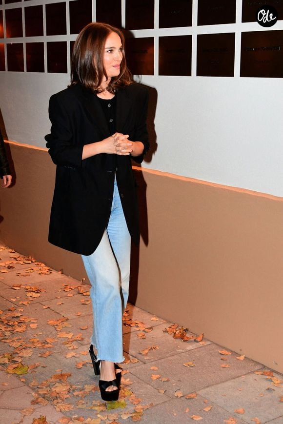 Natalie Portman inaugure sa plaque avec son nom sur le mur de l'institut lumiere dans le cadre du Festival Lumiere de Lyon, le mardi 14 octobre 2025.