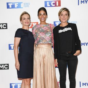 On ne sait pas comment elle s'est fait mal 
Audrey Crespo-Mara, Tatiana Silva et Bénédicte Le Chatelier - Soirée de rentrée 2019 de TF1 au Palais de Tokyo à Paris, le 9 septembre 2019. © Pierre Perusseau/Bestimage