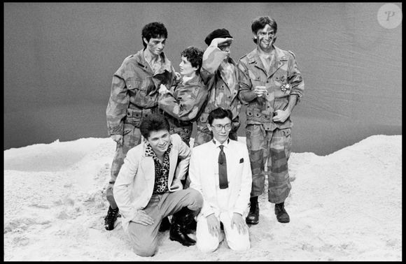Le groupe Téléphone, composé de Jean-Louis Aubert, Louis Bertignac, Richard Kolinka et Corine Marienneau, lors de l'émission Les enfants du rock le 18 juin 1982. © Bestimage