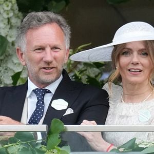 Christian Horner et Geri Halliwell assistent à la première journée du Royal Ascot, à l'hippodrome d'Ascot, à Ascot, dans le Berkshire, au Royaume-Uni, le 16 juin 2026. © Julien Burton / Bestimage