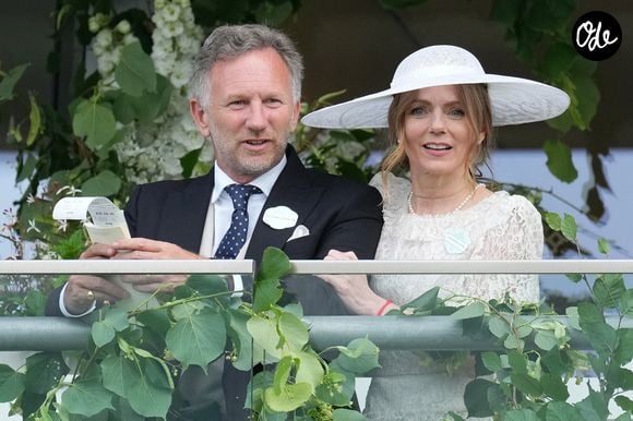 Christian Horner et Geri Halliwell assistent à la première journée du Royal Ascot, à l'hippodrome d'Ascot, à Ascot, dans le Berkshire, au Royaume-Uni, le 16 juin 2026. © Julien Burton / Bestimage