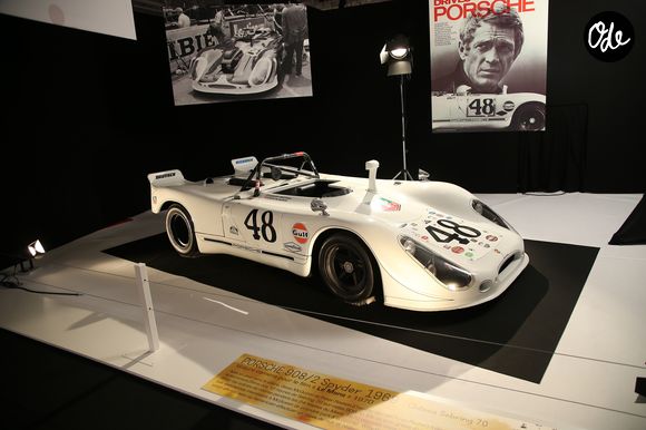 La Porsche 908/2 Spyder du film Le Mans (avec Steve McQueen) - Exposition "L'Automobile Fait Son Cinéma" pendant la 119ème édition du Mondial de l'Automobile 2016 au Paris Expo Porte de Versailles à Paris, France, le 29 septembre 2016. © Marc Ausset-Lacroix/Bestimage