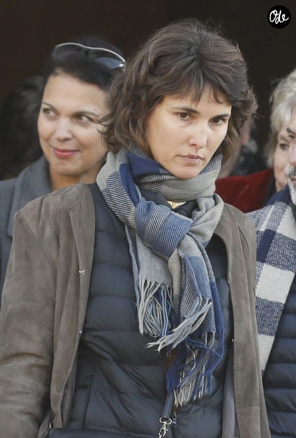 Eglantine Emeyé - Sorties des obsèques du journaliste, animateur de télévision et animateur de radio français Philippe Gildas en la salle de la Coupole au crématorium du cimetière du Père-Lachaise à Paris, France, le 5 novembre 2018. Photo par AGENCE / BESTIMAGE