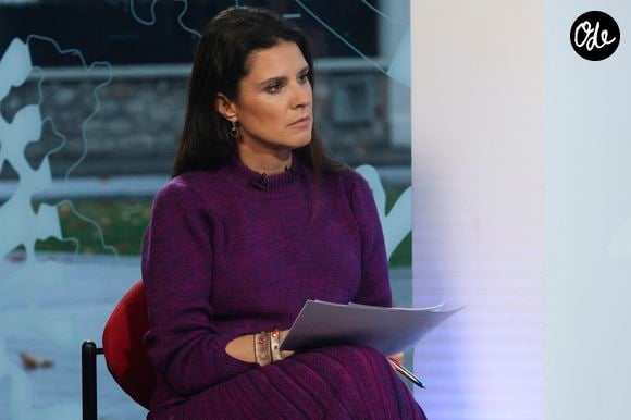 Apolline de Malherbe interviewe Bruno Retailleau lors du tournage de l'émission « En Campagne » sur BFMTV à Bry-sur-Marne, en banlieue parisienne, le 6 novembre 2025. Photo de Jérémy Paoloni/ABACAPRESS.COM