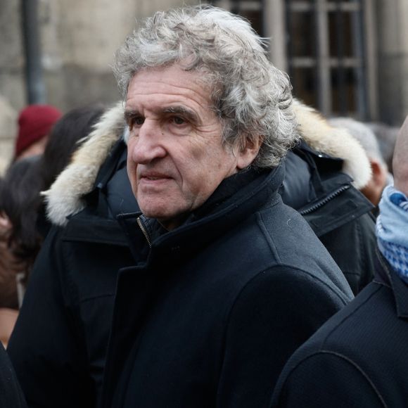 Gérard Leclerc - Sorties des obsèques de Philippe Tesson en l'église Saint-Germain des-Prés à Paris le 10 février 2023.
© Christophe Clovis / Bestimage