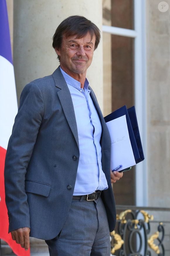 Le ministre de la Transition Ecologique et Solidaire Nicolas Hulot lors de la sortie du conseil des ministres du 6 juillet 2018, au palais de l'Elysée à Paris. © Stéphane Lemouton / Bestimage