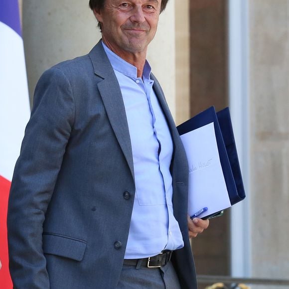 Le ministre de la Transition Ecologique et Solidaire Nicolas Hulot lors de la sortie du conseil des ministres du 6 juillet 2018, au palais de l'Elysée à Paris. © Stéphane Lemouton / Bestimage