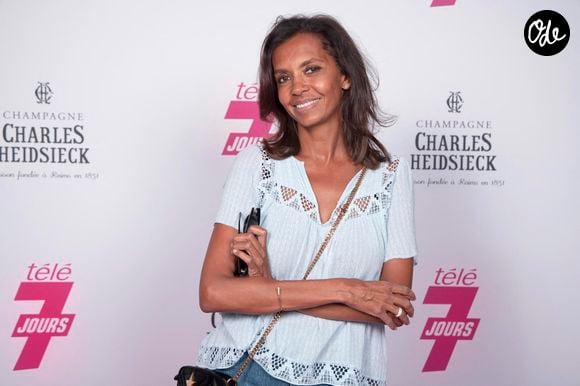Karine Le Marchand - Soirée "Télé 7 Jours Summer Party" au restaurant "Monsieur Bleu" à Paris le 14 juin 2022. © Christophe Aubert via Bestimage