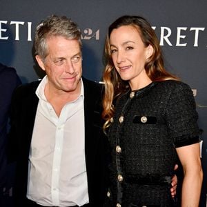 Hugh Grant avec sa femme Anna Elisabet Eberstein à l'avant-première du film Heretic à Berlin le 24 novembre 2024. Action Press / Bestimage