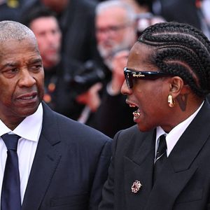 Denzel Washington (à gauche) et ASAP Rocky assistent à la première de Highest 2 Lowest au 78ème Festival de Cannes à Cannes, France. Date de la photo : lundi 19 mai 2025. Doug Peters/PA Wire