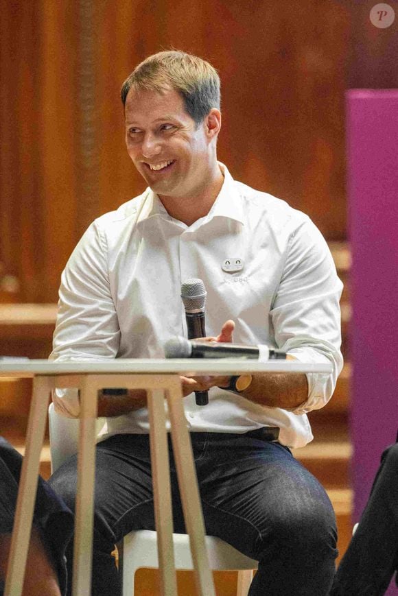 Thomas Pesquet - Dévoilement du parcours du relais de la flamme des Jeux Olympiques de Paris 2024 dans la grand amphitheatre de la Sorbonne à Paris le 23 juin 2023. 
Crédit : JB Autissier / Panoramic / Bestimage