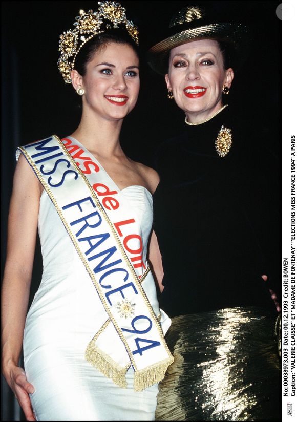 Valérie Claisse Miss France 1994 et Geneviève de Fontenay. BOWEN / BESTIMAGE