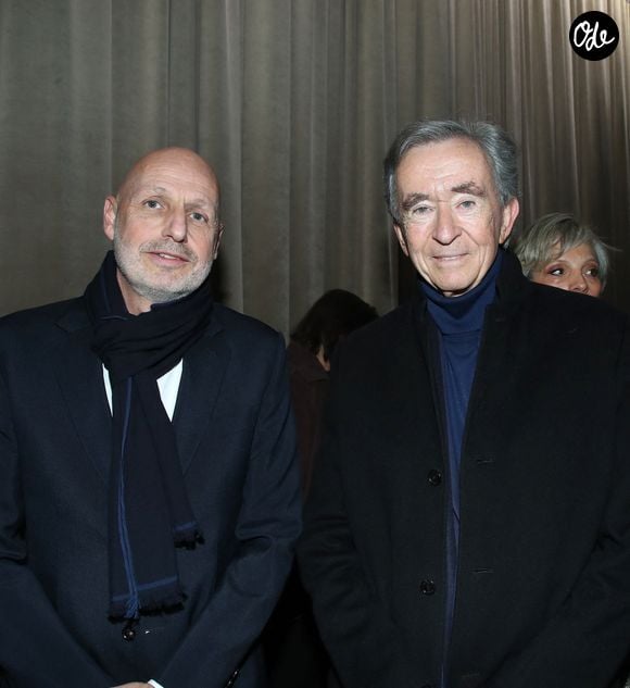 Stéphane Bianchi (Directeur Général Adjoint de LVMH) et Bernard Arnault au Front Row du défilé Dior "Collection Homme Prêt-à-Porter Automne/Hiver 2026-2027" lors de la Fashion Week de Paris (PFW) au musée Rodin, à Paris, France, le 21 janvier 2026. © Bertrand Rindoff/Bestimage
