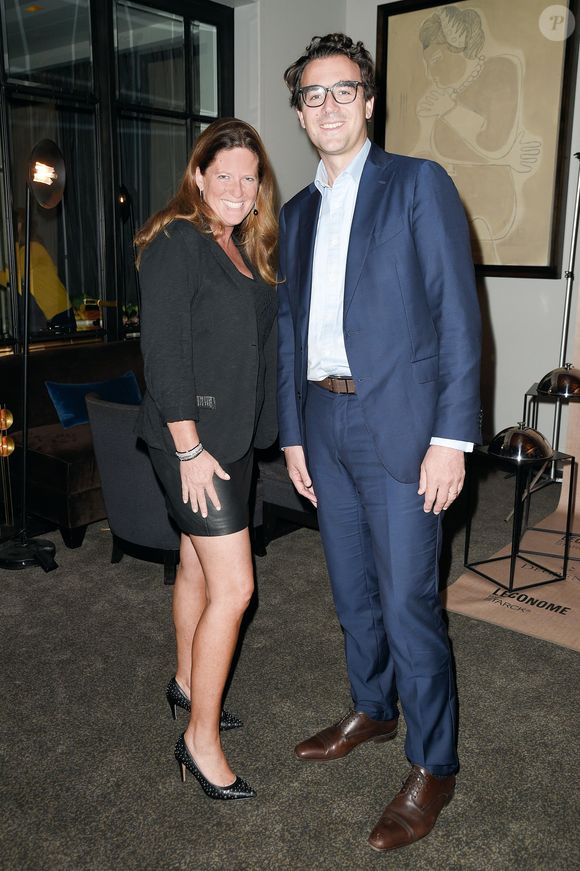 Exclusif - Blandine Franc (directrice de marque chez Guy Degrenne) et Thomas Mulliez (président de Guy Degrenne) à la présentation de "L'économe by Starck", une série de couteaux de cuisine désignés par Philippe Starck pour la maison Guy Degrenne. Paris, le 14 septembre 2017.
© Guirec Coadic/Bestimage