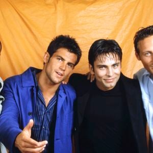 Archives - Allan Theo Adel Kachermi, Filip Nikolic et Frank Delay du groupe "2Be3" (Boy's band) © Cédric Perrin / Bestimage