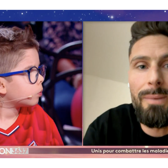 Olivier Giroud sur France 2 pendant le "Téléthon"