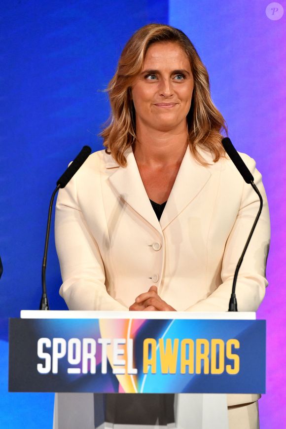 Pauline Déroulède lors de la soirée des Sportel Awards 2024 au Grimaldi Forum à Monaco, le 28 octobre 2024. Les Sportel Awards sont une compétition internationale visant à récompenser les plus belles images de sport de l'année dans le cadre du Sportel qui est un salon international du sport et des médias qui se déroule en Principauté. © Bruno Bebert/Bestimage
