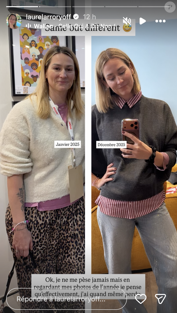 "Ok, je ne me pèse jamais mais en regardant mes photos de l'année, je pense qu'effectivement, j'ai quand même perdu", a-t-elle d'abord écrit, en commentaire d'un avant/après.

Laure dévoile un avant/après sur Instagram