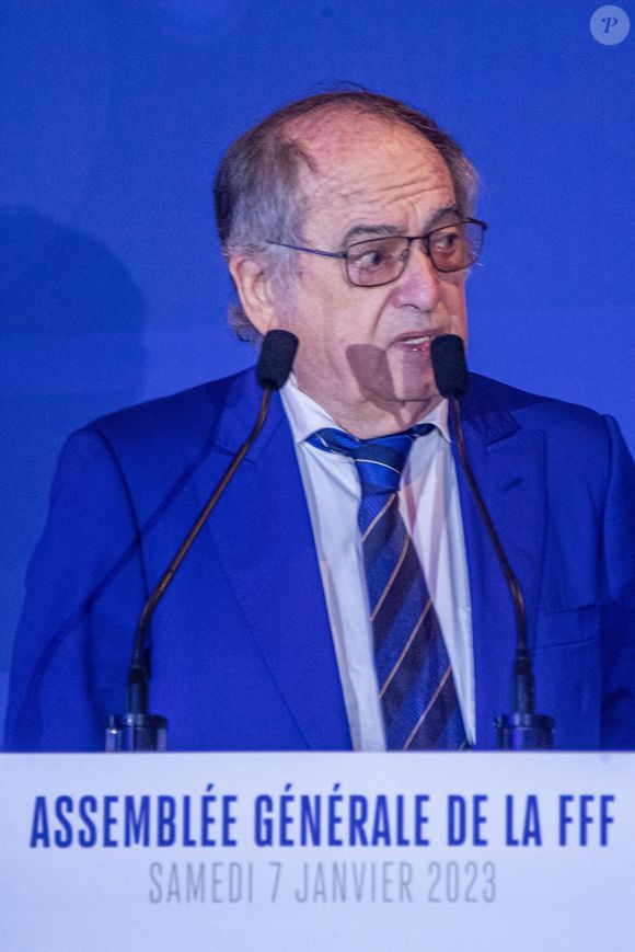 Noël Le Graët - Assemblée Fédérale de la Fédération Française de Football (FFF) à Paris et annonce de la prolongation de D.Deschamps à la tête de l'équipe de France jusqu'en 2026. Paris le 7 janvier 2023. © Baptiste Autissier / Panoramic / Bestimage