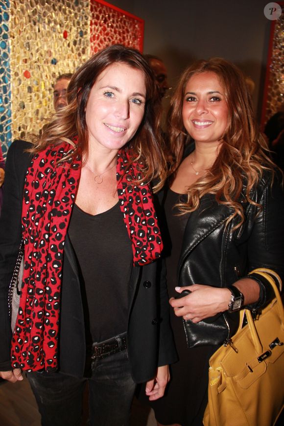 Sandrine Diouf et guest - Opening de la Gallery Shchukin avenue matignon avec l'exposition « Beauty and Power » de David Datuna a Paris, le jeudi 10 octobre 2013. © Philippe Baldini Bestimage