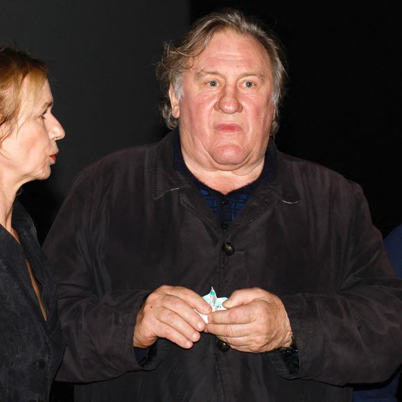 Gérard Depardieu, Sandrine Bonnaire et Zinedine Soualem lors du Festival Premiers Plans à Angers le 28 janvier 2022 pour la présentation du film "Umani" © Laetitia Notarianni / Bestimage