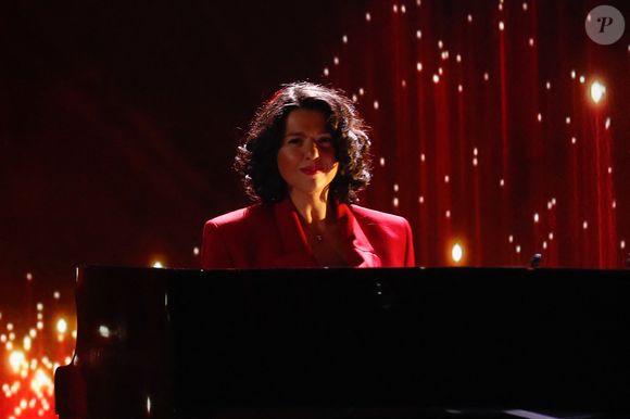Exclusif - Khatia Buniatishvili - Surprises - Enregistrement de l'émission "La Boîte à secrets", au Studio du Lendit, présentée par F.Bollaert et diffusée le 17 janvier sur France 3. Le 17 décembre 2024 © Christophe Clovis / Bestimage