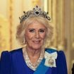 Diamants et saphirs, tenue des grands soirs pour la reine Camilla au banquet d'Etat à Windsor