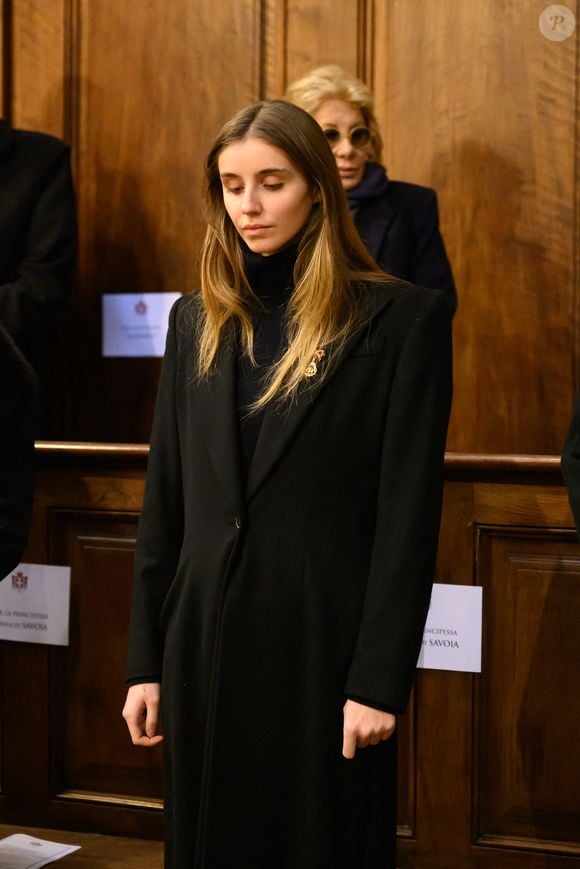Vittoria de Savoie lors de la messe votive en l'honneur de S.A.R. le prince Vittorio Emanuele, célébrée à la basilique de la Superga le 1er février 2025 à Turin, en Italie. © Max Montingelli/SGP/Bestimage
