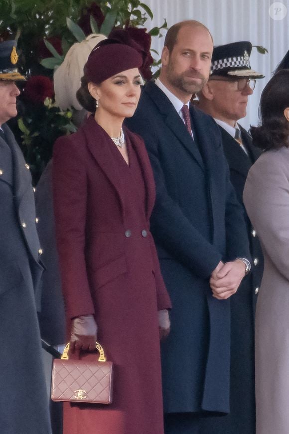 Le Prince de Galles et la Princesse de Galles assistent à une cérémonie d'accueil lors d'une visite d'État de l'Émir de l'État du Qatar, Son Altesse Cheikh Tamim bin Hamad Al Thani et Son Altesse Cheikha Jawaher bint Hamad bin Suhaim Al Thani le mardi 03 décembre 2024 à Horseguards Parade, Londres, Royaume-Uni. Photo by Ray Tang/ABACAPRESS.COM