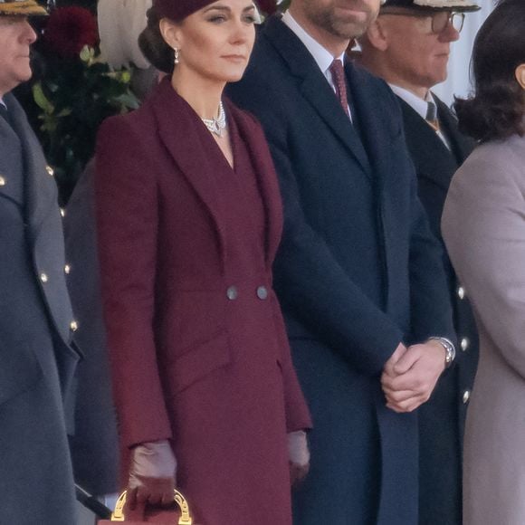 Le Prince de Galles et la Princesse de Galles assistent à une cérémonie d'accueil lors d'une visite d'État de l'Émir de l'État du Qatar, Son Altesse Cheikh Tamim bin Hamad Al Thani et Son Altesse Cheikha Jawaher bint Hamad bin Suhaim Al Thani le mardi 03 décembre 2024 à Horseguards Parade, Londres, Royaume-Uni. Photo by Ray Tang/ABACAPRESS.COM