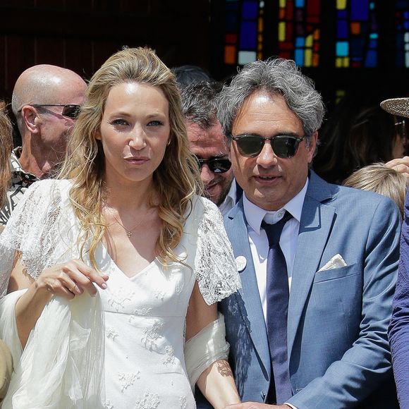 Laura Smet et Raphaël Lancrey se marient le 15 juin 2019 à l'église Notre-Dame-Des-Flots au Cap Ferret, en France. Aujourd'hui, c'est aussi l'anniversaire de Johnny Hallyday. Photo by ABACAPRESS.COM